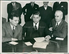 1937 Photo Sidney Hillman, Philip Murray Cio George Harrison Af Of L Unions 7X9