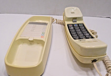 Vintage  Yellow AT T Trimline 210 Phone/ Push Button, Corded, Beige Wall/ Desk