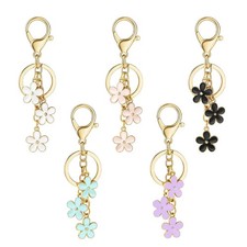 3Pcs Cute Keychain for Women, Flower Enamel Charm Keyring for Handbag Backpac...