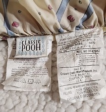 Vintage 1996 Classic Winnie the Pooh Alphabet ABCs Quilt Baby Crib Comforter