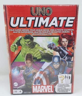 UNO Ultimate Marvel Kartenspiel 4 Chase Foil Karten Superhelden Kernversion Mattel