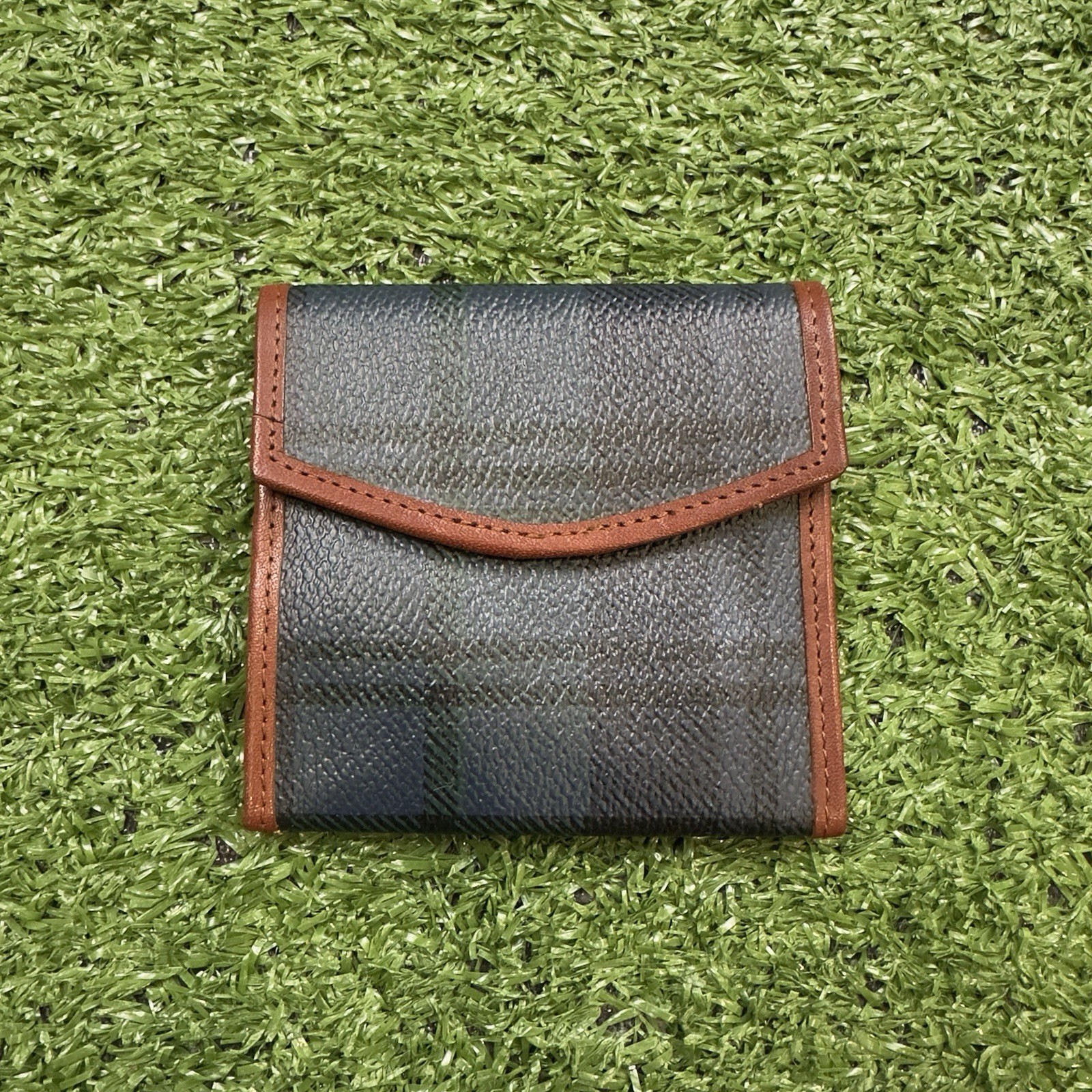 VTG  Polo Ralph Lauren Vintage Blackwatch Tartan Plaid Leather Mini Coin Wallet
