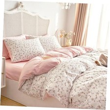 - Floral Duvet Cover Set, Coquette Cottagecore Aesthetic Cute Flower Full Pink