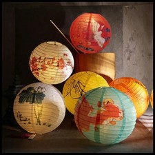 12Inch Printed Flower Round Chinese Paper Lanterns Birthday Wedding Decor Craft