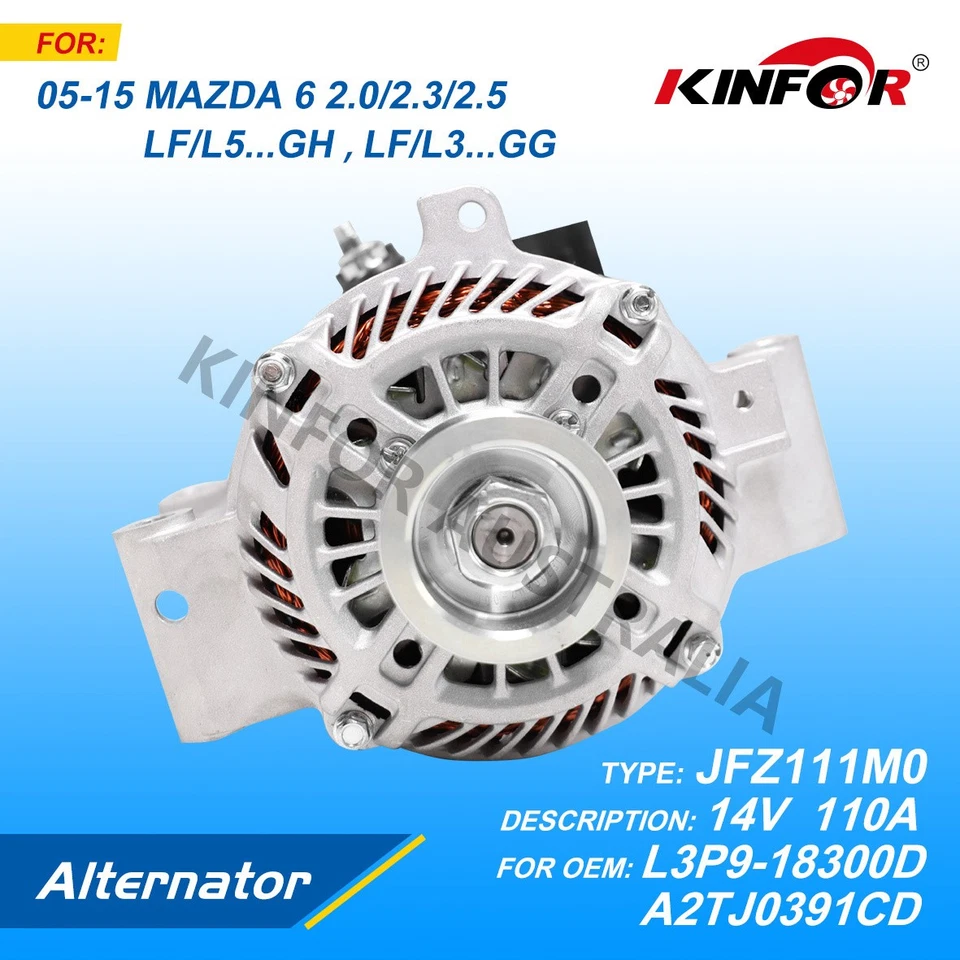 Fred Alternator Fits Mazda M6 2005-2015 2.0L 2.3L 2.5L  L3P9-18300D-KINFOR JR-JF - Image 2 of 4
