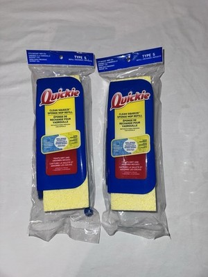 2X Quickie Clean Squeeze Microfiber Sponge Mop Refill Replace Type S Fit Mop 454