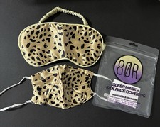 Silk Sleep Mask  Face Mask Set Leopard Print Washable Reusable New