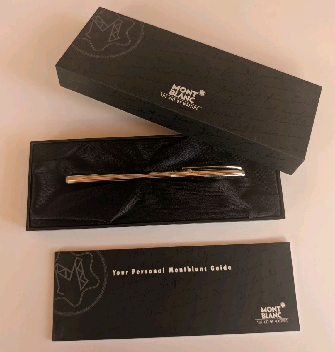 MONTBLANC NOBLESSE 1° generazione Godron platino ref 1157 FULL SET - NOS