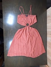 Size L - Max Ash MAX & Ash Women's Dress Red Ring Detail Cut Out Dress