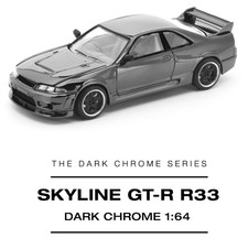 Pop Race Nissan Skyline GT-R R33 - Dark Chrome 1:64 Diecast Car PRDC003