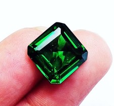 Natural Green Garnet Square Shape 9.45 Ct Certified Loose Gemstone ~ Free Gift