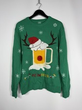 CHRISTMAS BEER Jumper - Large - Green - Great Condition - Men  s