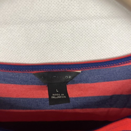Neuf Taille L Femmes Ann Taylor Rouge/ Bleu Rayé Cravate Taille Robe 579598 - Photo 2 sur 4