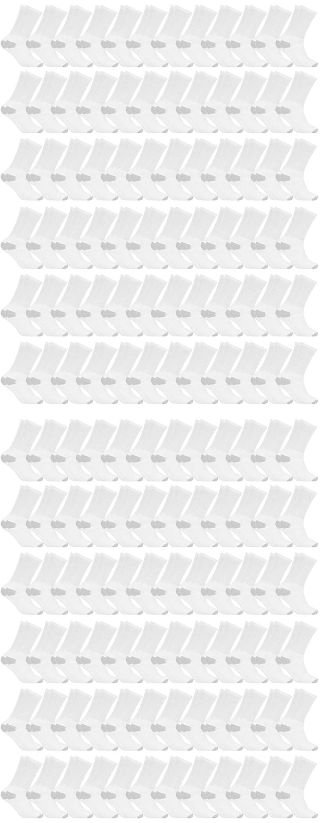 180 Units of Men's Premium Cotton Crew Socks White Size 10-13 - Mens Crew Socks