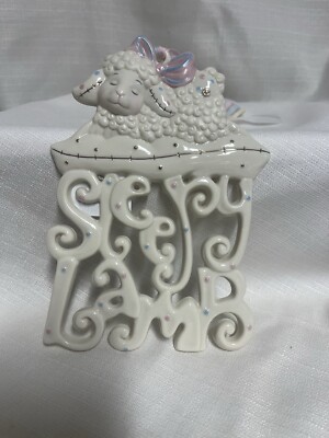 LENOX LAZY LAMBS SLEEPY TIME PLAQUE With Original Tag NIB