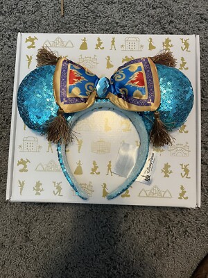 Disney Aladdin Jasmine Magic Carpet Bow Sequined Minnie Ears Headband NWT 1 Disney Aladdin Jasmine Magic Carpet Bow Sequined Minnie Ears  main image 3