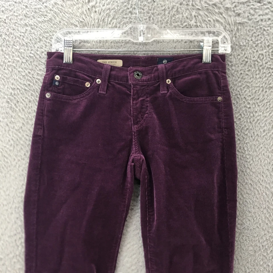 Adriano Goldschmied The Stevie 修身直筒灯芯绒裤子女式 25R 紫色 — 第 2/4 张图片