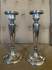 VTG Weidlich Brothers SilverPlated Candlestick Holders Pair WB MFG Co #2219 7.5”