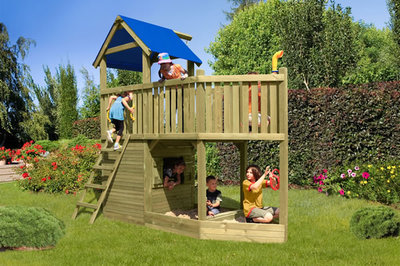 Kinderspielhaus Multiplay Sharp Nose Kinderhaus Spielanlage Spielhaus Holz NEU