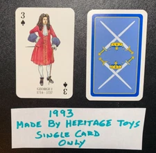 swap playing card  Kings and Queens of England  GEORGE I  Heritage Toys 1993