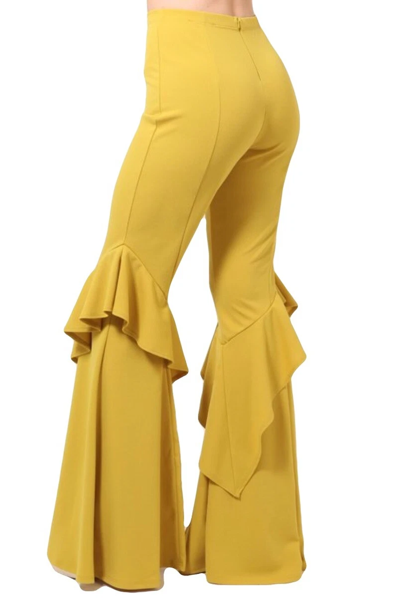 Ruffled bell cheap bottom pants