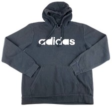 Adidas Pullover Hoodie Sweatshirt Mens Medium Black Camo Letter Logo Pockets