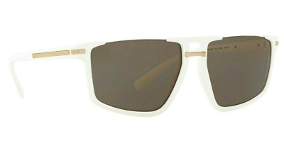 NEW Genuine VERSACE GRECA AEGIS White Gold Brown Square Sunglasses VE 4363 401/3