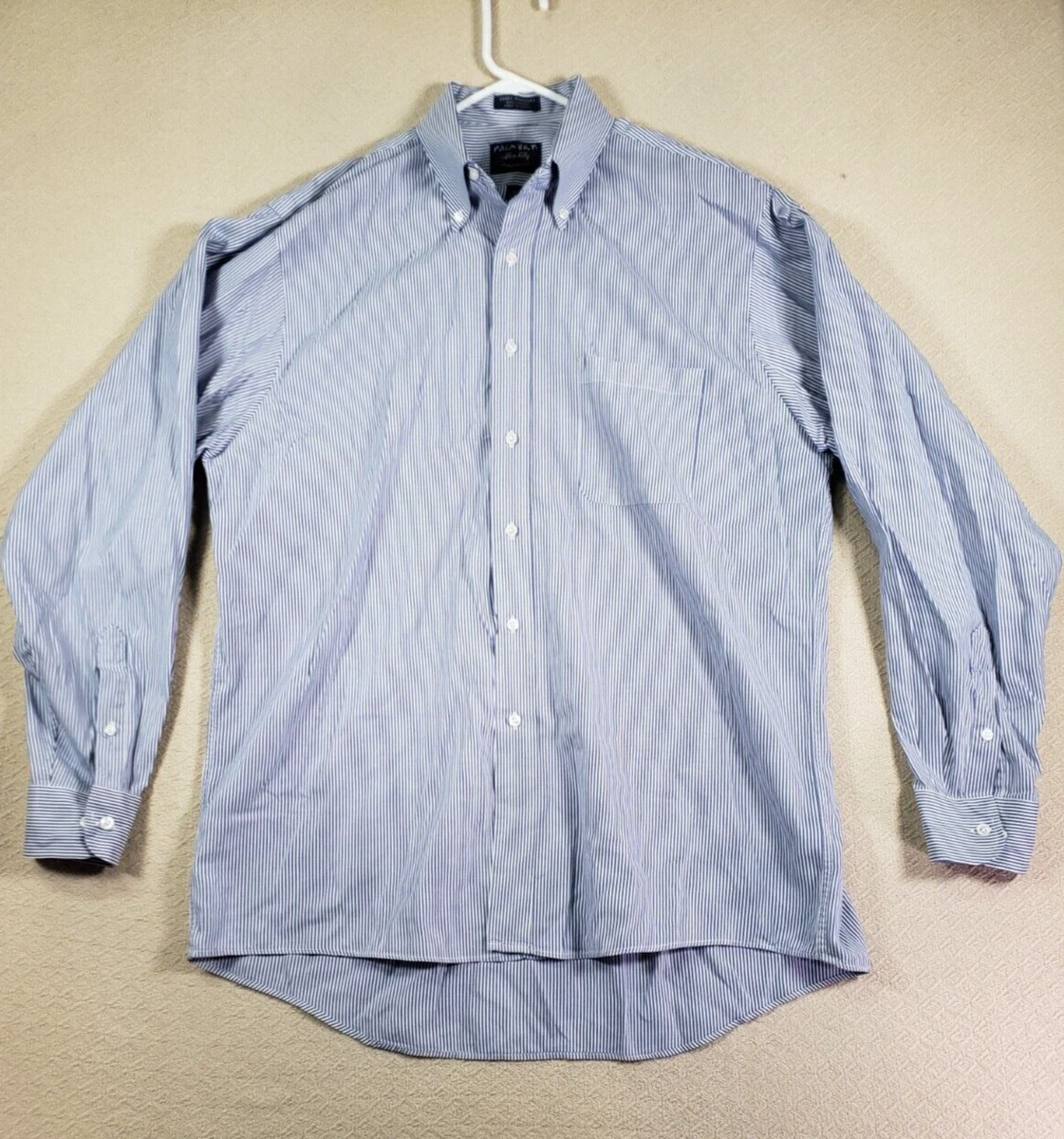 Allen Solly Shirt Mens 16.5 34 Regular Fit Button Up Long Sleeve Blue Striped