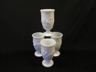 Set 4 Westmoreland Glass Fruit Della Robbia Milk White Footed Ice Teas Vintage