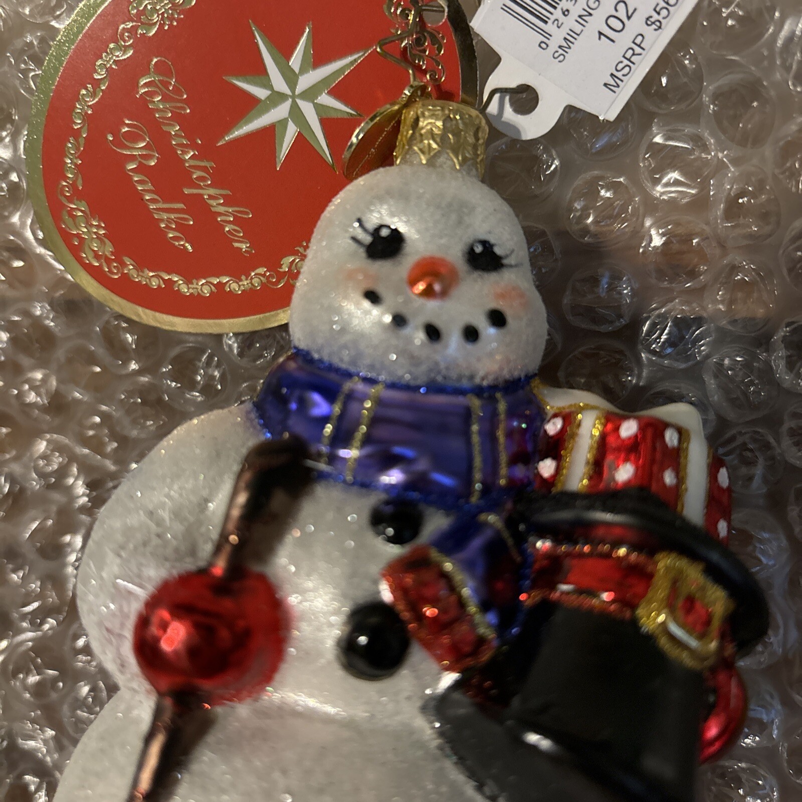 Christopher Radko *NEW* SMILING SNOW FRIEND Christmas Ornament 1021079