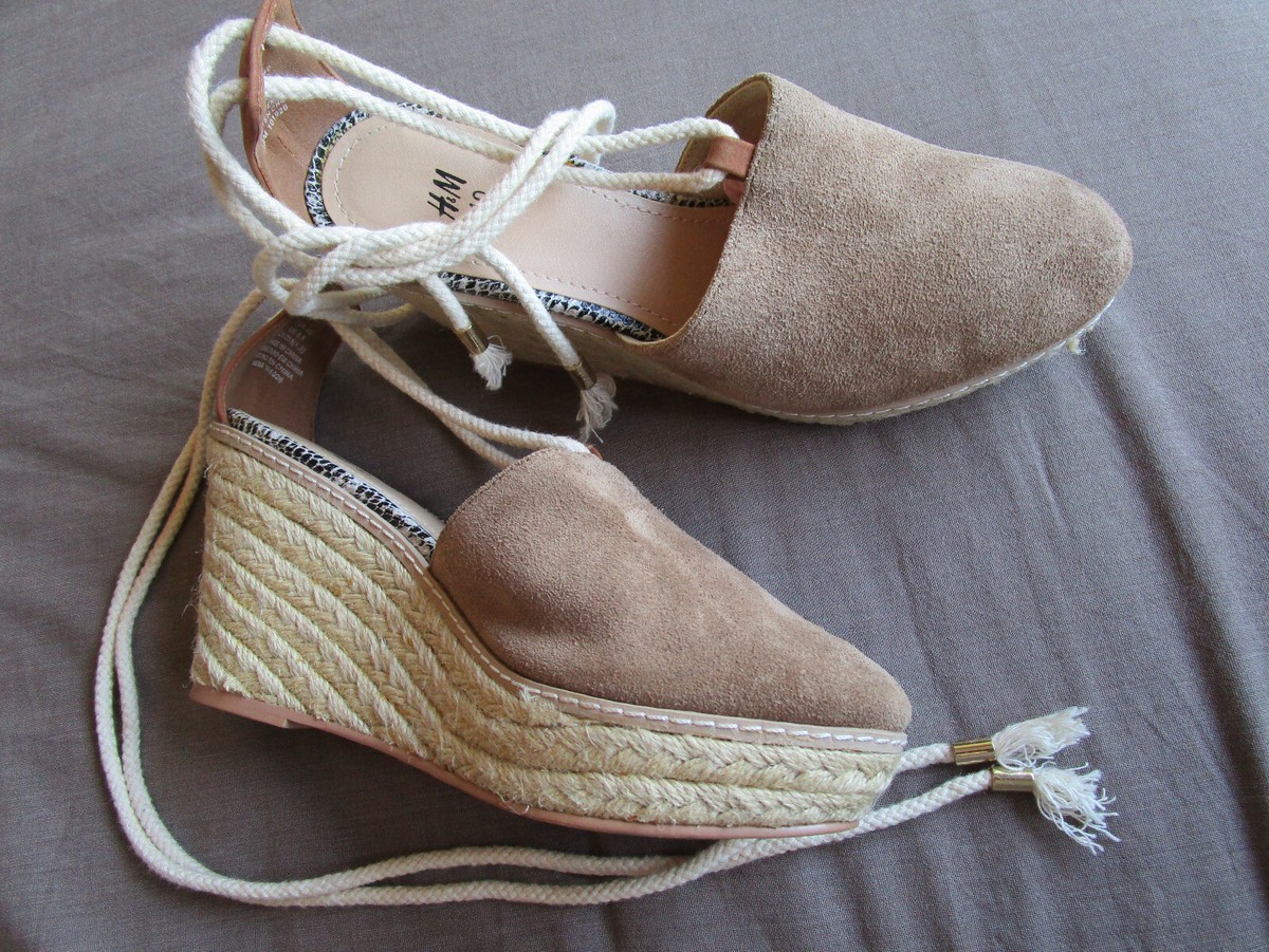 H\u0026M Premium Collection Brown Suede Espadrilles Wedges EU40 UK 6.5 | eBay UK