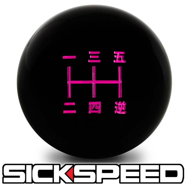 BLACK / PINK INLAY MANUAL SHIFT KNOB SHORT THROW SHIFTER FOR 5 SPEED