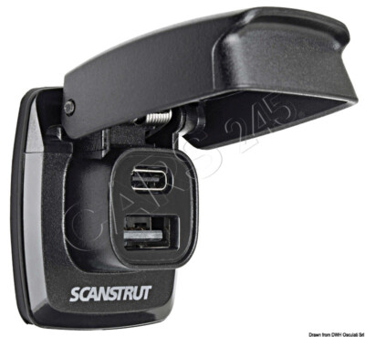 SCANSTRUT wasserdichte USB-A u.USB-C Buchse