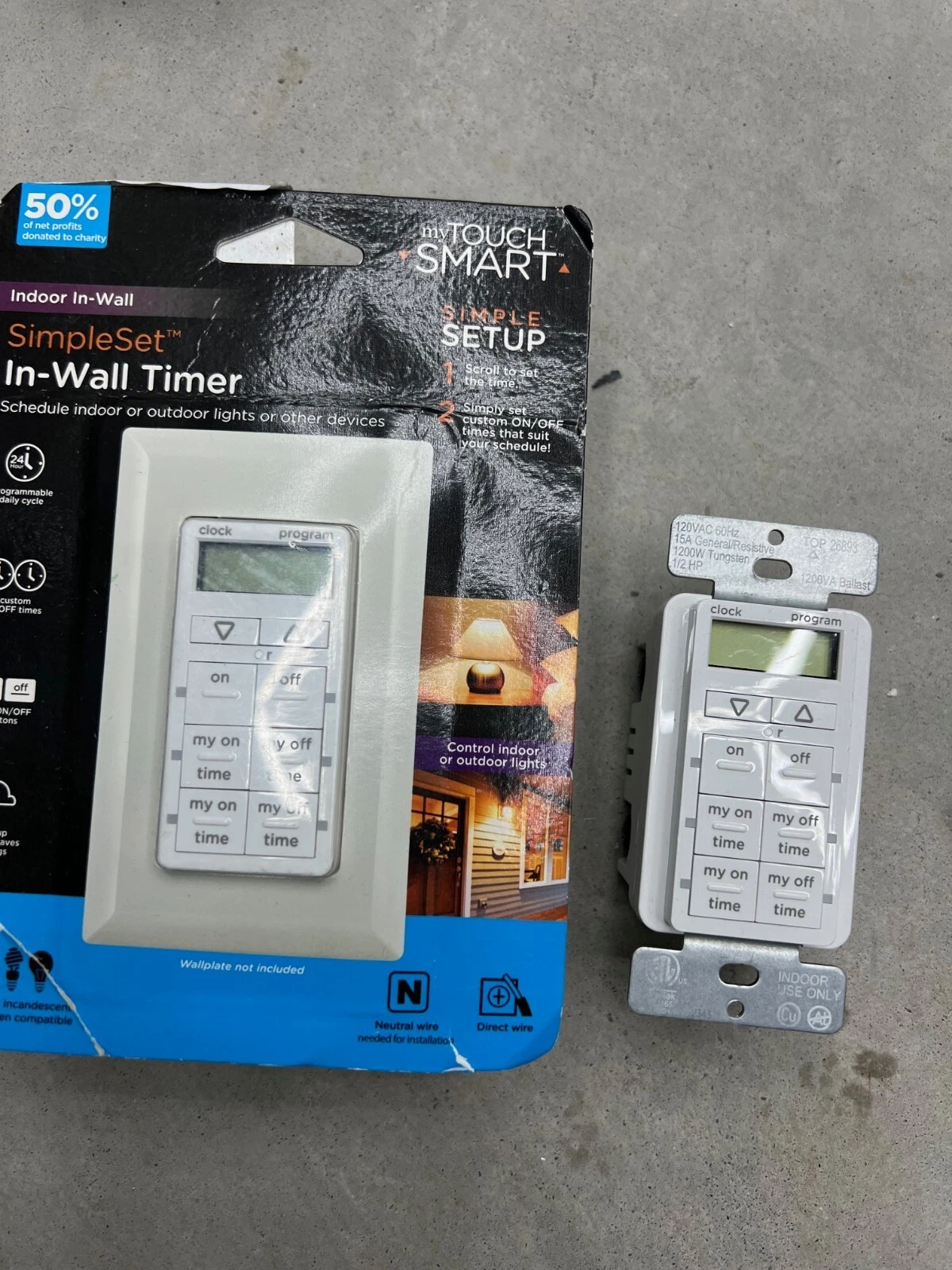 2 myTouchSmart In-Wall Digital Timer 26893 , 4 Programmable On/Off Buttons