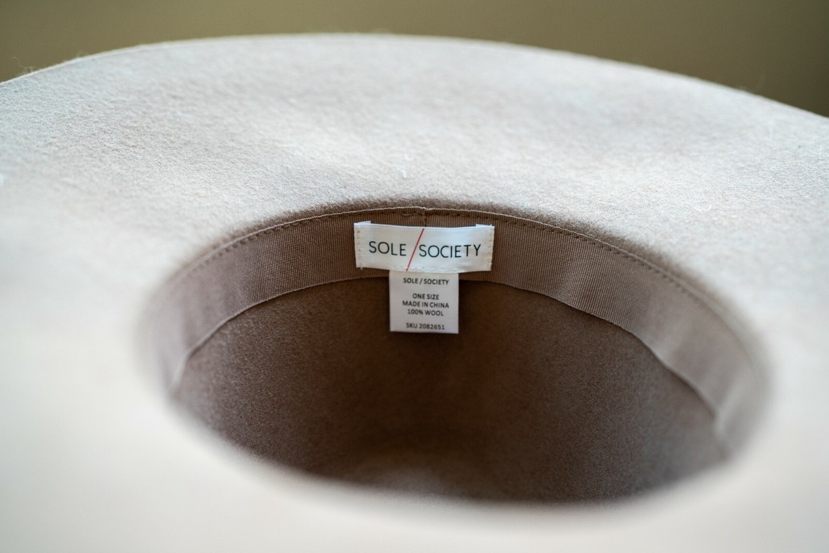 Sole Society Wool Taupe Fedora Hat | eBay