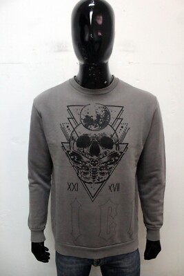 John Richmond Men's Sweatshirt Size M Gray Logo Pullover