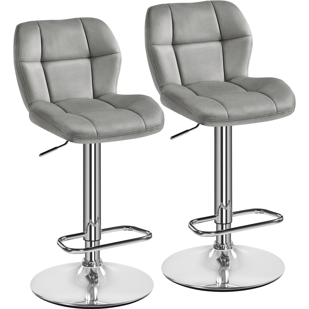 Barstools Set of 2 Modern Velvet Swivel Bar Chair Breakfast Stools for Home