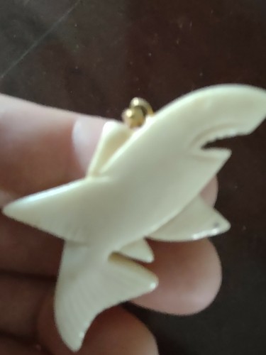 Hawaiian Shark / Mano Necklace (Buffalo Bone) -Hand Carved, Protection, Guardian - Picture 8 of 9
