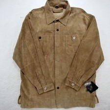 Vintage Claiborne Brown Suede Leather Coat Jacket Size X-large Lined Leather