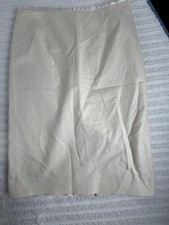 Calvin Klein Womens Size 2 Cream Cotton Blend Career Work Straight Pencil Skirt