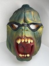 Vintage Demonic Pumpkin Scary Halloween Mask Bad Jack-O-Lantern Latex