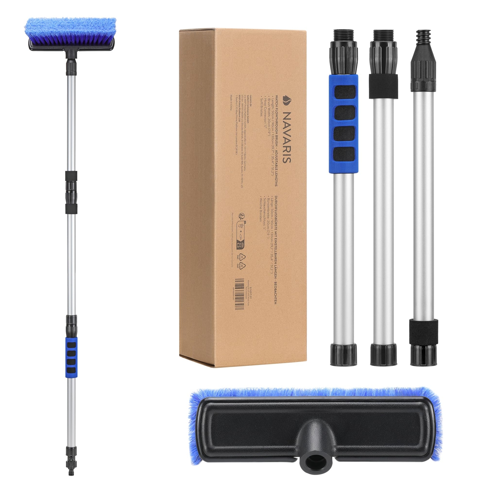 Navaris Spazzolone per Lavaggio Auto - Spazzola Lava Auto Camper Camion - Idr...