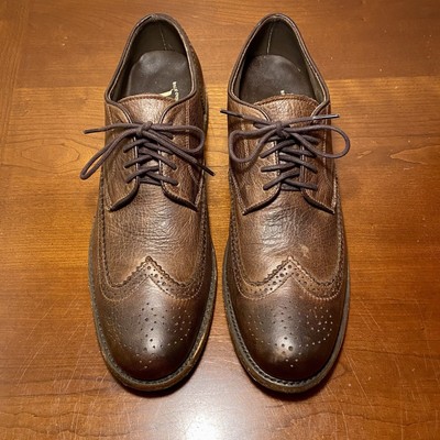Vintage Walk-Over Shoes Men 9 D Wingtip Oxford Brown Nubuck Leather Brogue Dress Walk-Over Vintage Collection Brown Leather Oxford Wingtip  main image 4
