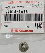 1 NOS Genuine KAWASAKI Factory Hardware 6mm Flanged Nut OEM 92015-1675 NUT NEW