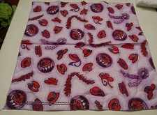 Red Hat Society Scarf Cotton Polyester  Rectangular Red Purple Hats 