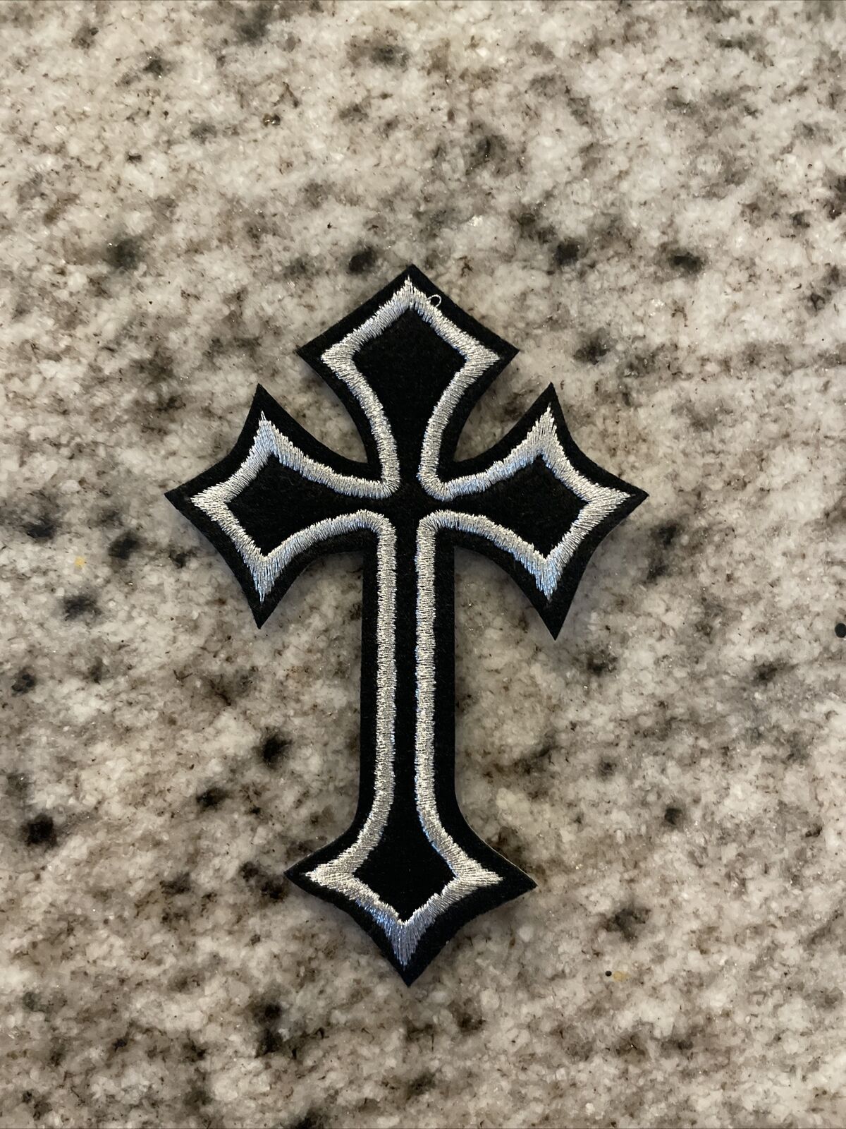 chrome hearts Cross patch - chrome hearts Iron on cross patch - Black  /silver