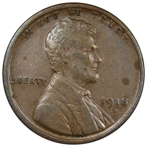 1918-D Lincoln Cent XF/AU Extra Fine Condition Details A1609
