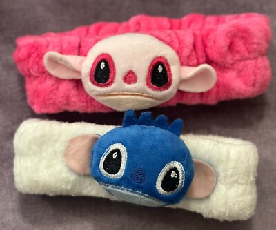 2 Stck. Niedliche Plüsch Cartoon Tier Stirnbänder für Mädchen Weiche Spa Make-up Bänder