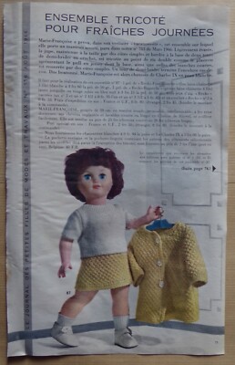 Page Poupées MODES ET TRAVAUX Août 1964 - Tricot Marie Françoise Et Michel