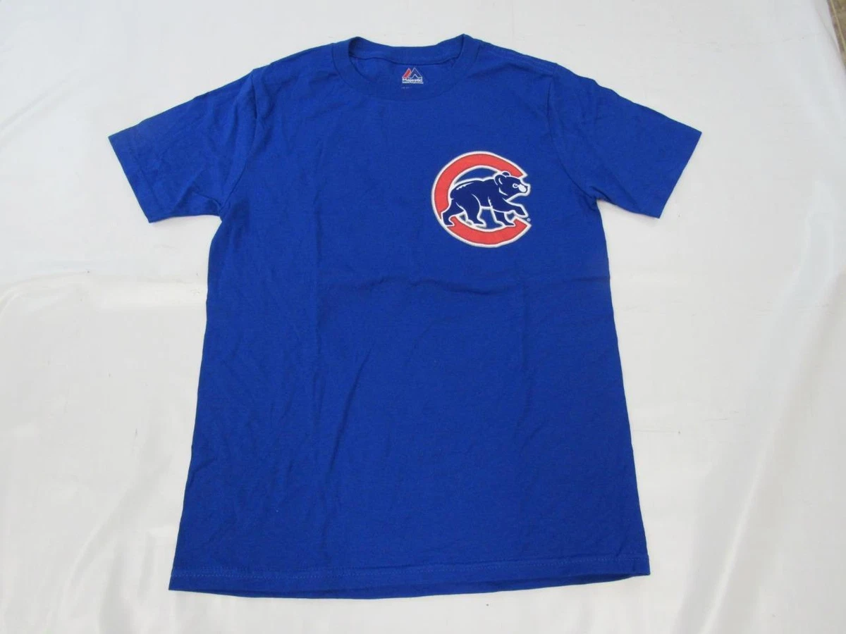 New -Minor Flaw- Chicago Cubs #44 Anthony Rizzo Youth Size M Blue Majestic  Shirt